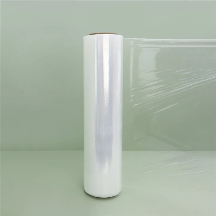 Transparent wrapping film roll